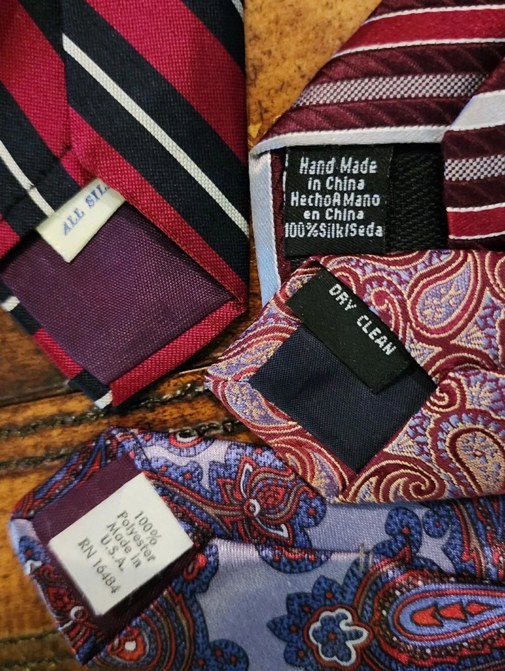 4pc Men's Tie Lot IZOD Ketch Material London Patrick James Silk Paisley Stripe